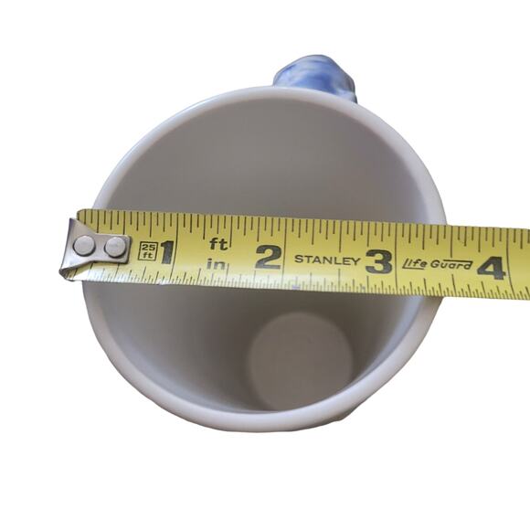 Unique Large White Cup Mug a Blue Elephant Head on the handle by Sherwood 3d - Picture 9 of 10